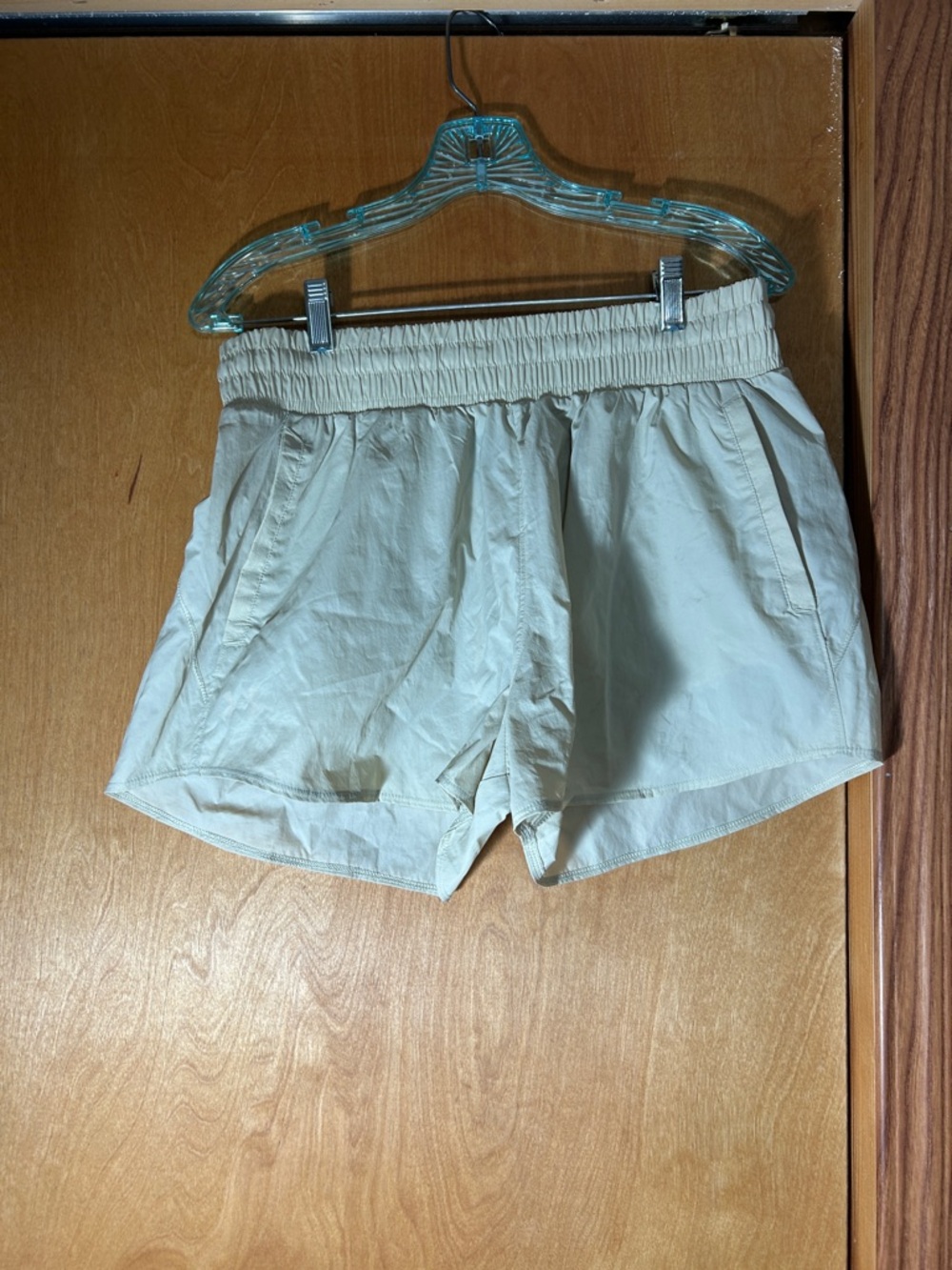 Under Armour Light Tan Elastic-Waist Athletic Shorts